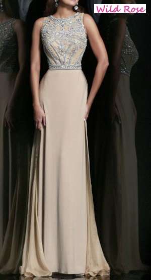 STUNNING! NUDE or BLUE Evening Ball Party Matric Dance Formal Gown Cruise Dress - FREE SHIP!!