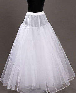 Underskirt / Petticoat - White / Fits Size S/M - No Hoops! - FREE SHIPPING