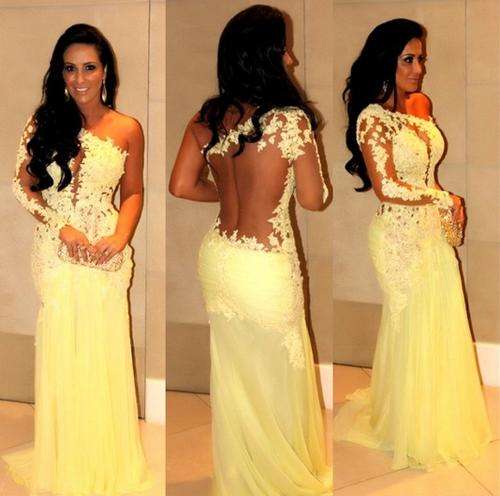 CUSTOM LACE Evening Ball Party Matric Dance Formal Gown Cruise Dress With Sleeves -FREE SHIPPING!