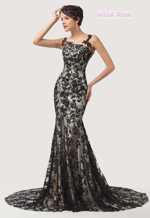 *BLACK LACE* STUNNING Mermaid Matric/Cruise/Formal/Party Dress - SET SIZES - FREE SHIPPING!