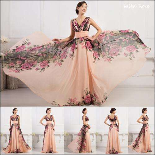 *INSTYLE COLLECTION* Floral Chiffon Women Prom Gown Evening/Formal/Party/Cocktail/Matric Long Dress