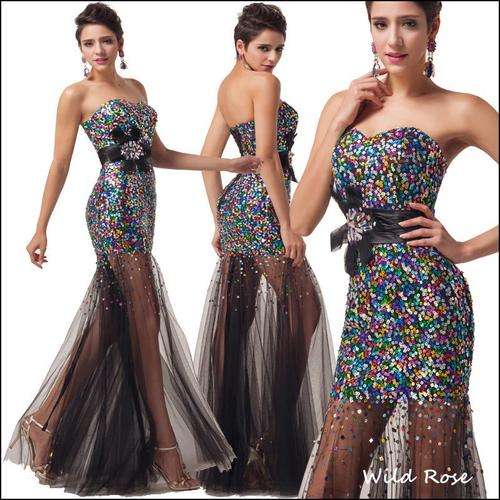 *INSTYLE COLLECTION* Coloured Sequins Formal/Evening/Party Dress - Set Sizes - Free Shipping!
