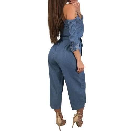 *WILD ROSE* Denim Waist Tie Jumpsuit - S/M/L/XL