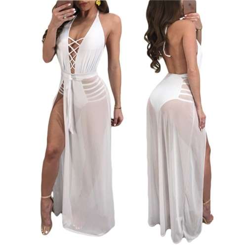 *WILD ROSE* Sexy White See Through Evening Romper Dress - S/M/L/XL