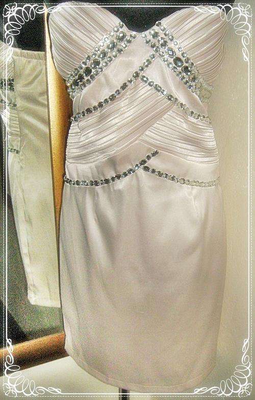 IVORY / CREAM NEW Party Wedding Bridesmaid SHORT Dress - Large (36) - FREE SHIPPING
