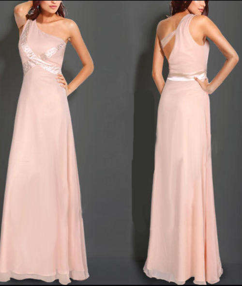 *IN STOCK* ON SALE ENDS SOON Pink One Shoulder Long Evening Party Dress UK Size 18  - FREE SHIPPING!