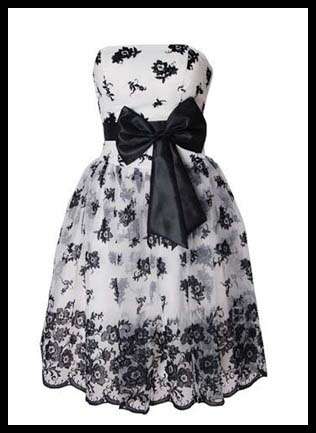 NEW Party Cocktail Dress 12  (36) L  Black / White - FREE SHIPPING