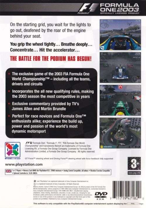 Formula One 2003 PS2 Game