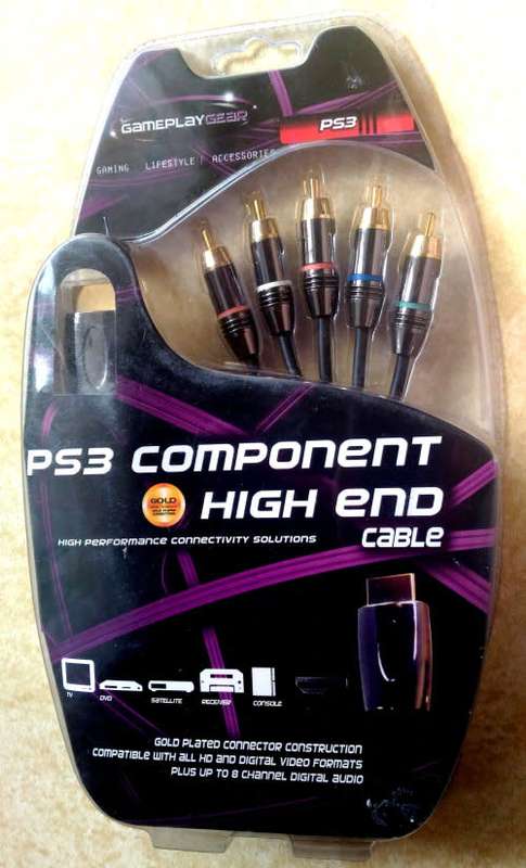 GameplayGear TV/AV High End Connection Component Cable/Lead for PS2 or PS3 Gold Plated