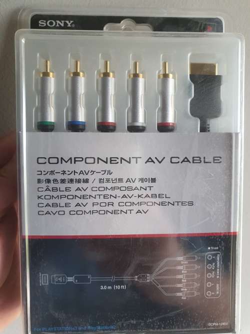 Sony Playstation TV/AV Connection Component Cable/Lead for PS2 or PS3 Gold Plated
