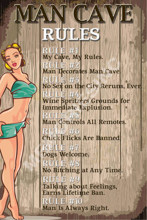 Man Cave Rules - Classic Metal Sign