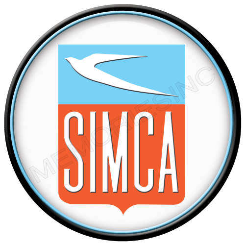 Simca Classic Logo - Round Metal Sign