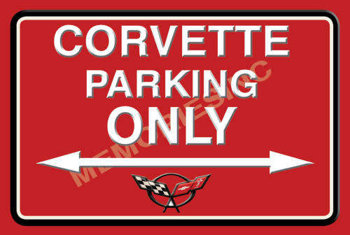 Corvette Parking Only - Landscape - Classic Metal Sign