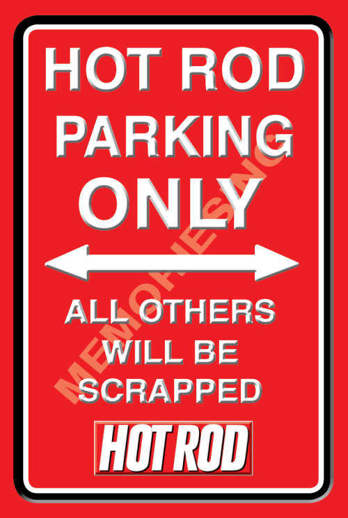Hot Rod Parking Only - Portrait - Classic Metal Sign