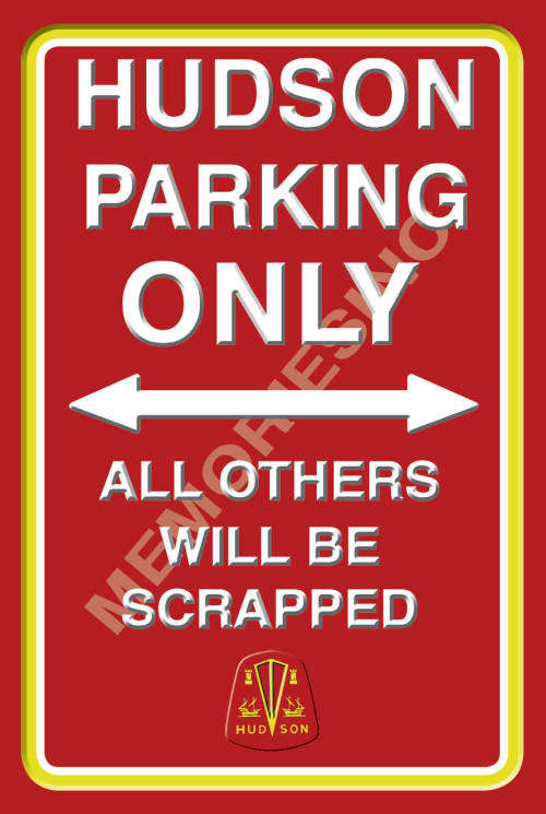 Hudson Parking Only - Portrait - Classic Metal Sign