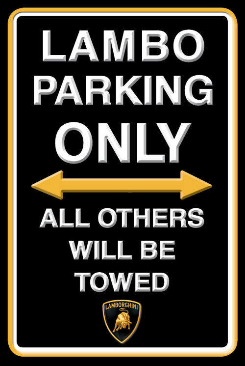 Lamborghini Parking Only - Portrait - Classic Metal Sign