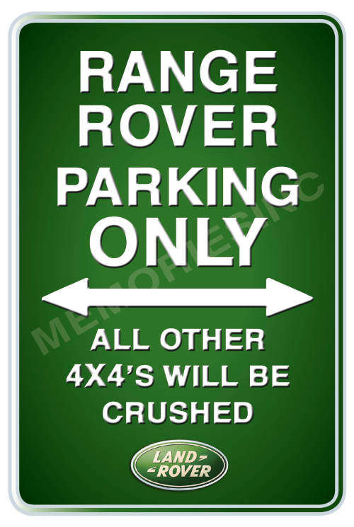 Range Rover Parking Only - Portrait - Metal Sign