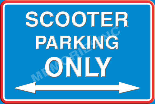 Scooter Parking Only - Landscape - Classic Metal Sign