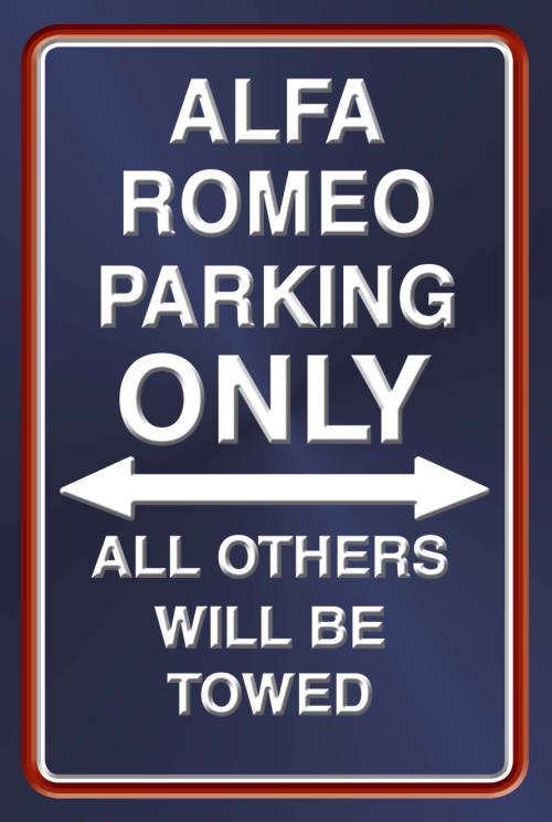 Alfa Romeo Parking Only - Portrait - Metal Sign