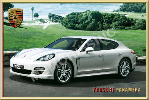 Porsche Panamera (11) White - Classic Metal Sign