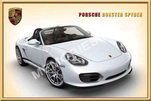 Porsche Boxster Spyder (10) white - Classic Metal Sign