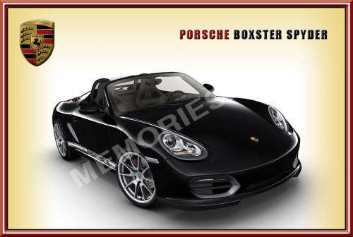 Porsche Boxster Spyder (10) Black - Classic Metal Sign