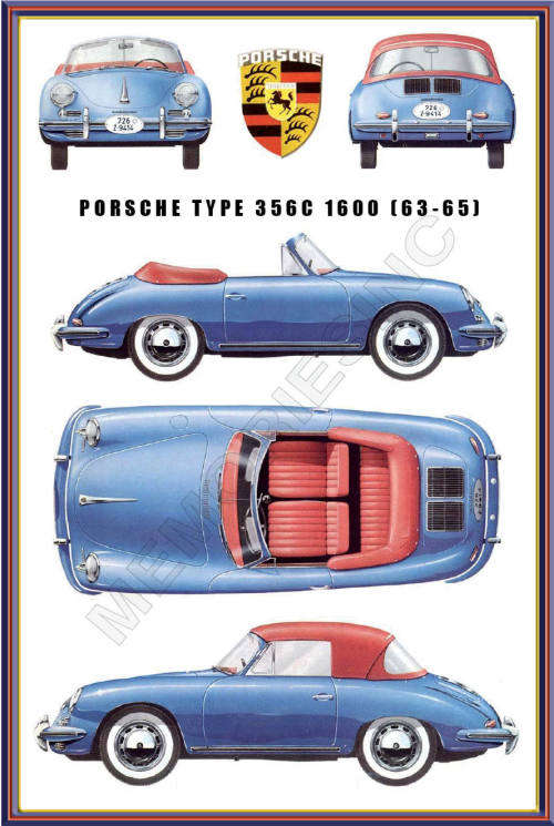 Porsche Type 356C (63-65) - Classic Metal Sign