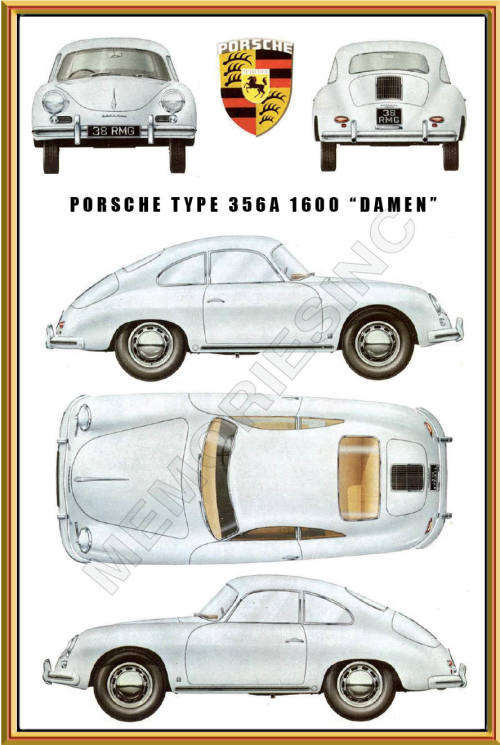 Porsche Type 356A (58) - Classic Metal Sign