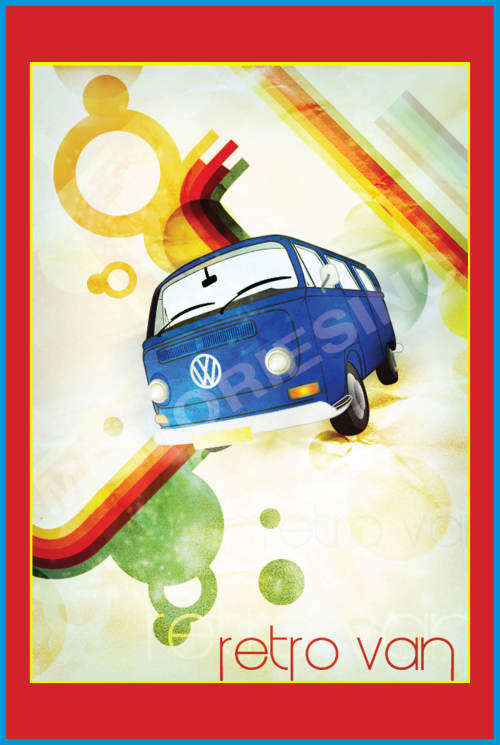 VW Retro Camper Van - Classic Metal Sign