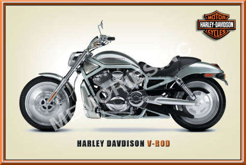 Harley V-Rod (Silver) - Classic Metal Sign