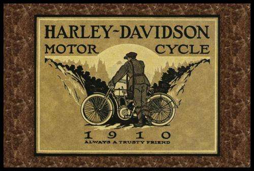 Harley Davidson Advert (1910) - Classic Metal Sign