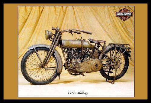 Harley Davidson Military (1917) - Classic Metal Sign