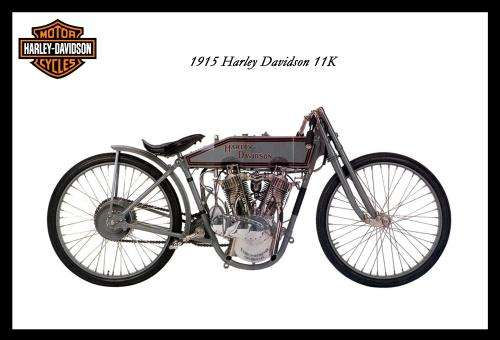 Harley Davidson Vintage Model 11K (1915) - Classic Metal Sign