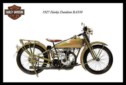 Harley Davidson Vintage Model BA350 (1927) - Classic Metal Sign