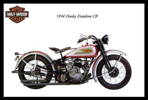 Harley Davidson Vintage Model CB (1934) - Classic Metal Sign