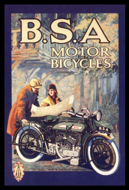 BSA Motor Cycle Advert - Classic Metal Sign