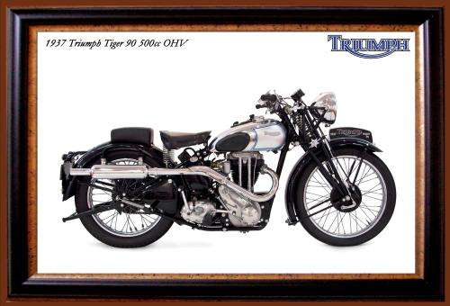 Triumph Tiger 90 500cc OHV (37) - Classic Metal Sign