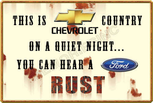Chevrolet vs Ford - Classic Metal Sign
