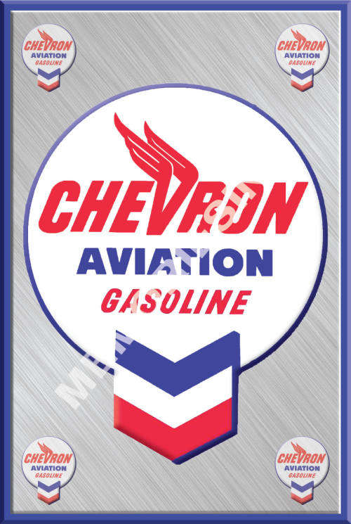 Chevron Aviation Gasoline - Classic Metal Sign