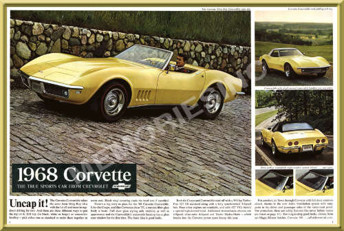 Corvette Stingray Convertible (68) - Classic Metal Sign