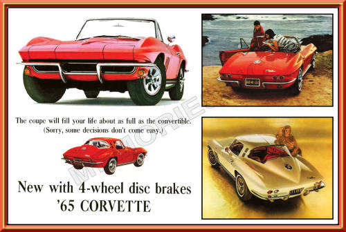 Corvette Stingray Convertible (65) - Classic Metal Sign