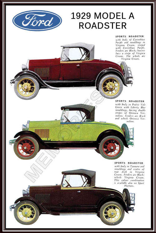 Ford Model A Roadsters (29) - Classic Metal Sign