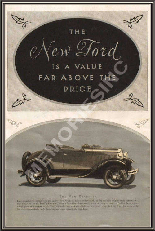 Ford Model A Roadster (1930) - Classic Metal Sign
