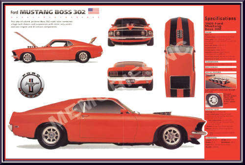 Mustang Boss 302 (69) - Classic Metal Sign