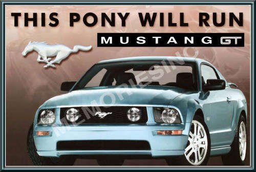 Mustang GT Pony - Classic Metal Sign