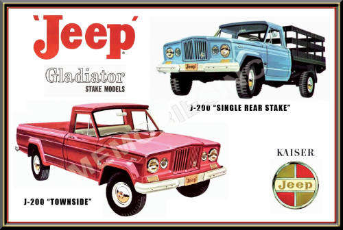Kaiser Jeep Gladiator Pickups (62) - Classic Metal Sign
