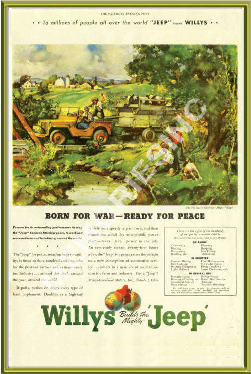 Willys Jeep Advert (45) - Classic Metal Sign