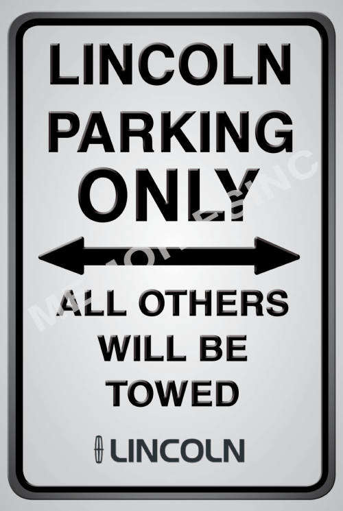 Lincoln Parking Only - Portrait - Classic Metal Sign