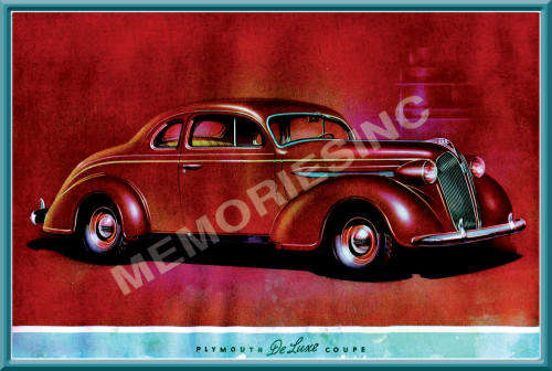 Plymouth Coupe - Red (37) - Classic Metal Sign