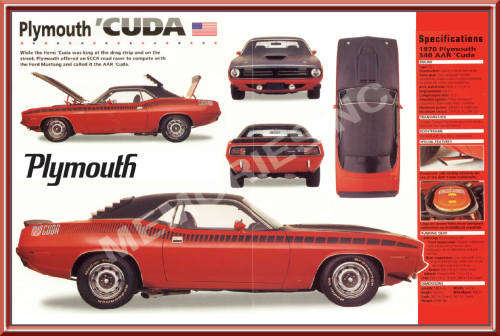 Plymouth 'Cuda (70) - Classic Metal Sign